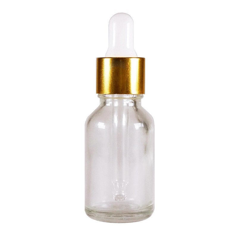 15ml, Glass Dropper w/ Gold Cap