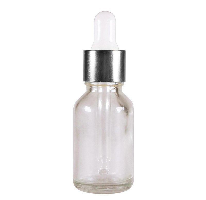 15ml, Glass Dropper w/ Silver Cap