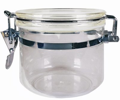 500g, Acrylic Jar w/ Metal & Clear Seal
