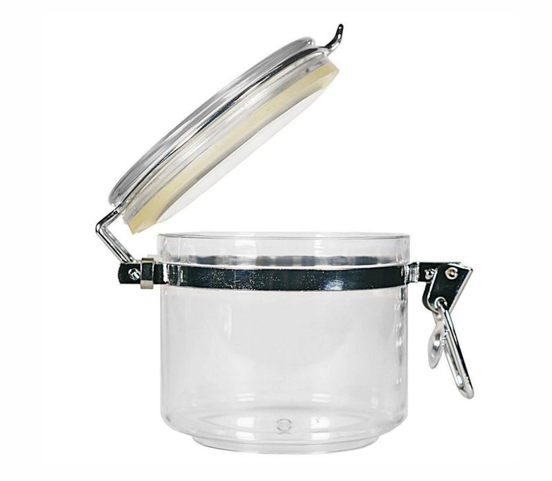 100g, Acrylic Jar w/ Metal &amp; Clear Seal