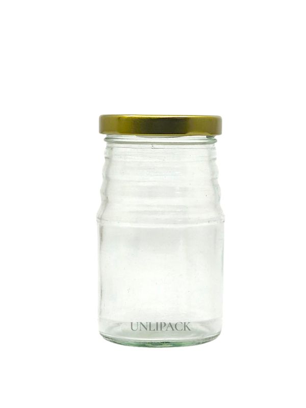 8oz Glass Rib Jar with Metal Lug Cap