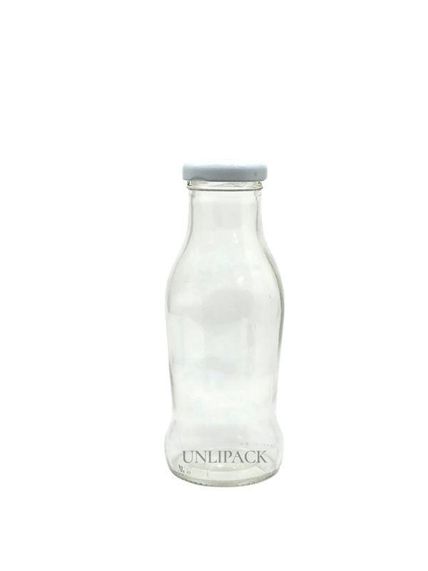 250ml Glass Curvy Bottle with Metal Lug Cap