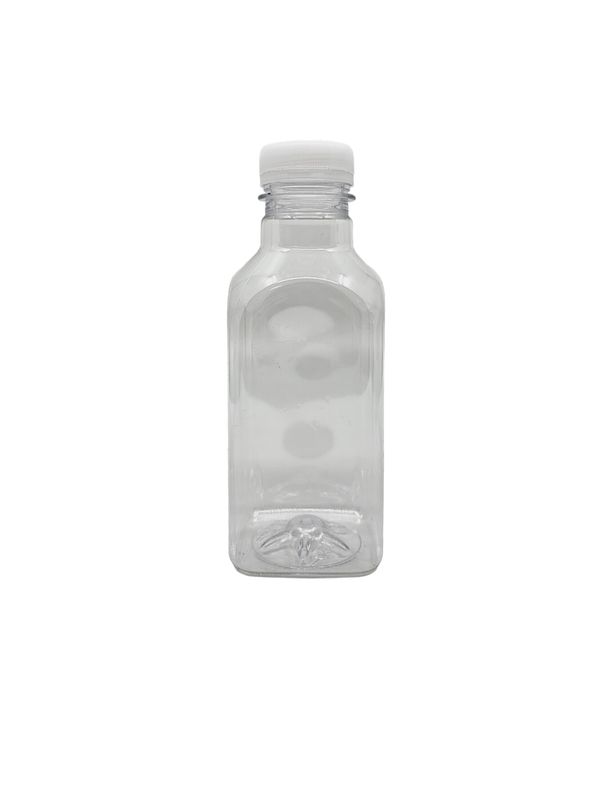 500ml Pet Curve Square Plastic Juice Bottle with Tamper Proof Cap