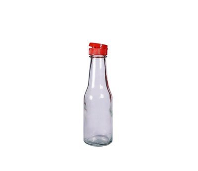 150ml, Glass Sauce Bottle w/ Red Fliptop Cap