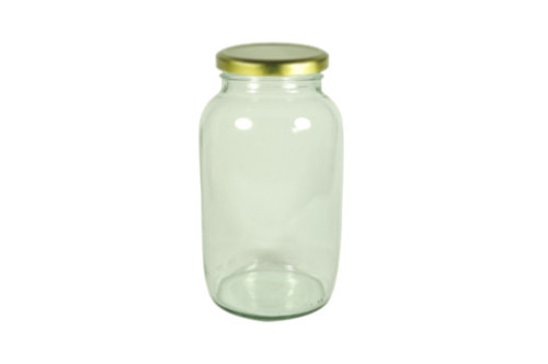24oz Glass Round &quot;Mayo&quot; Jar (Metal Lug Cap)