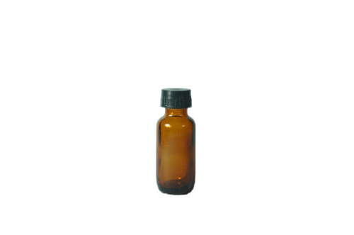 15ml Glass Boston Round Amber Bottle (Plastic Screw Cap)