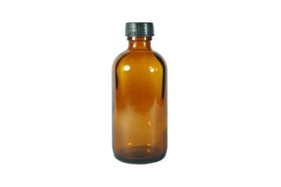 120ml Glass Boston Round Amber Bottle (Plastic Screw Cap)