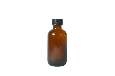 60ml Glass Boston Round Amber Bottle (Plastic Screw Cap)