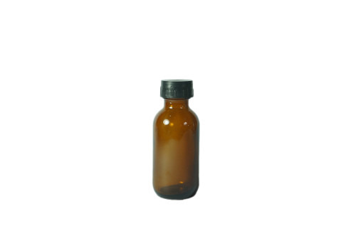 30ml Glass Boston Round Amber Bottle (Plastic Screw Cap)