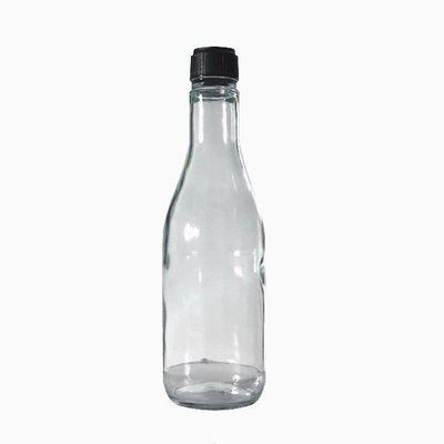355ml Glass Sauce Bottle, Black Screw Cap