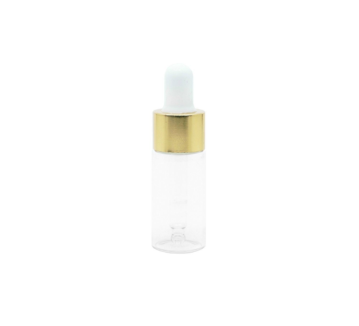 10ml, Clear Glass Bottle with Gold Cap