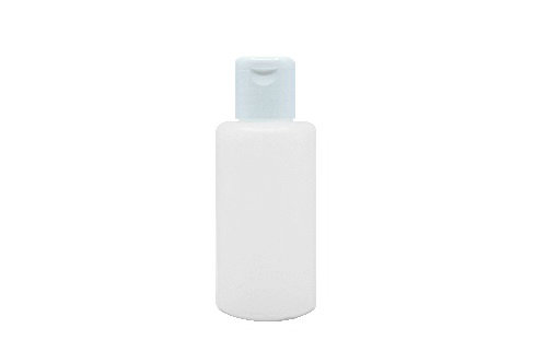 60ml, Plastic Cylindrical Bottle Natural White (BETA Flip Top Cap)