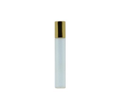 10ml, Glass Frosted Perfume Roll-On w/ Gold Cap