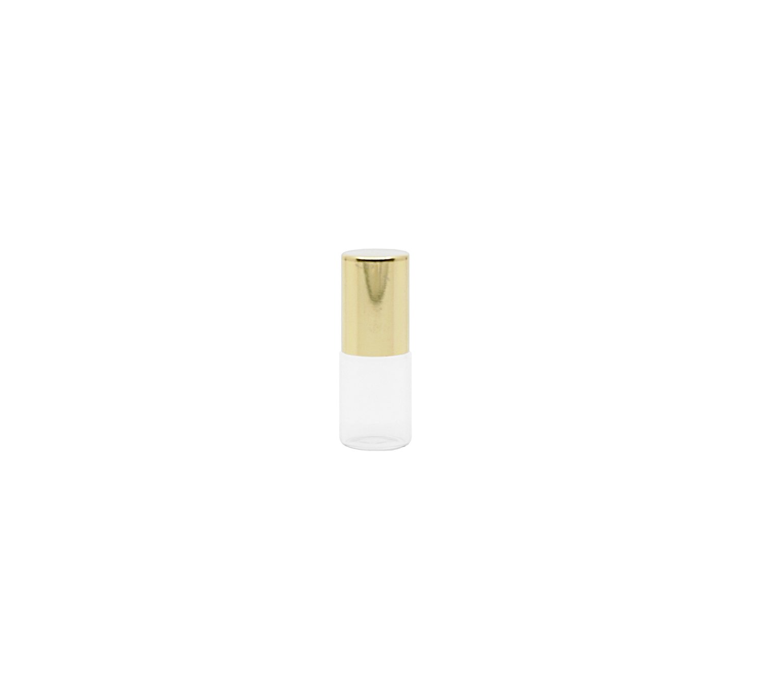 3ml Glass Clear Perfume Roll-On w/ Gold Cap