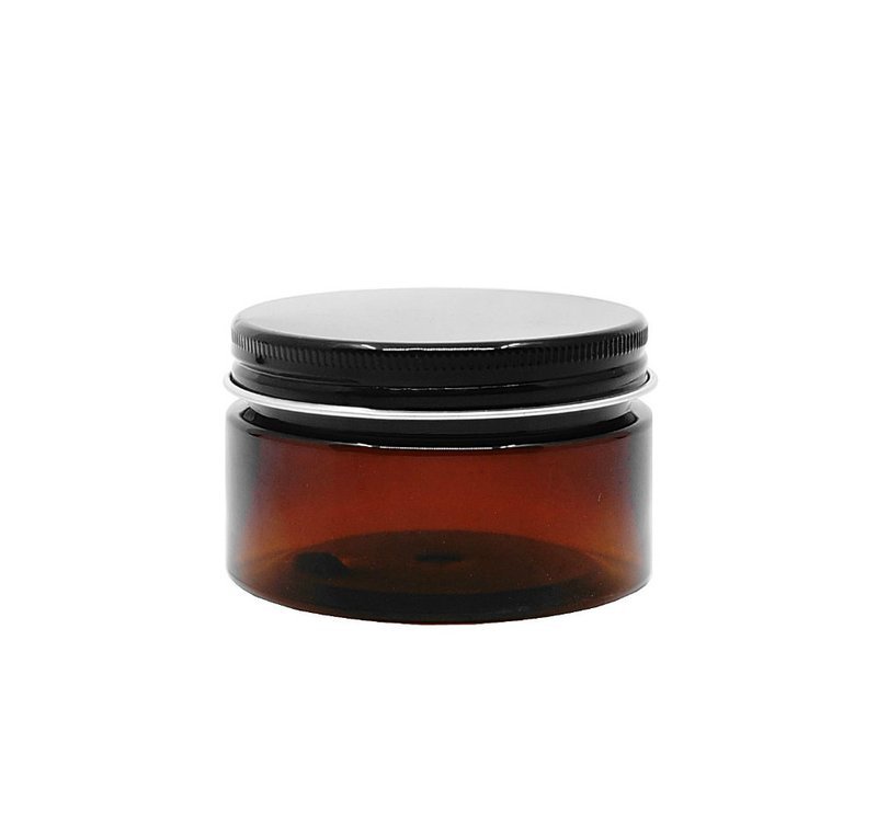100ml, PET, Amber Cream Jar w/ Aluminum Cap