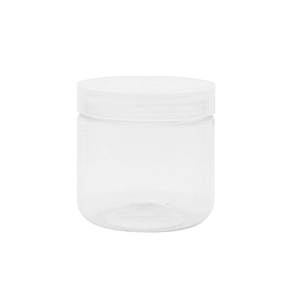 150g, PET, Clear Plastic Cream Jar w/ Clear Cap