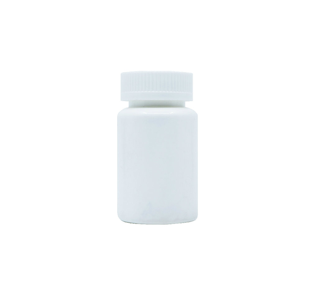 100ml, Medicine Bottle w/ Childlock Opaque White