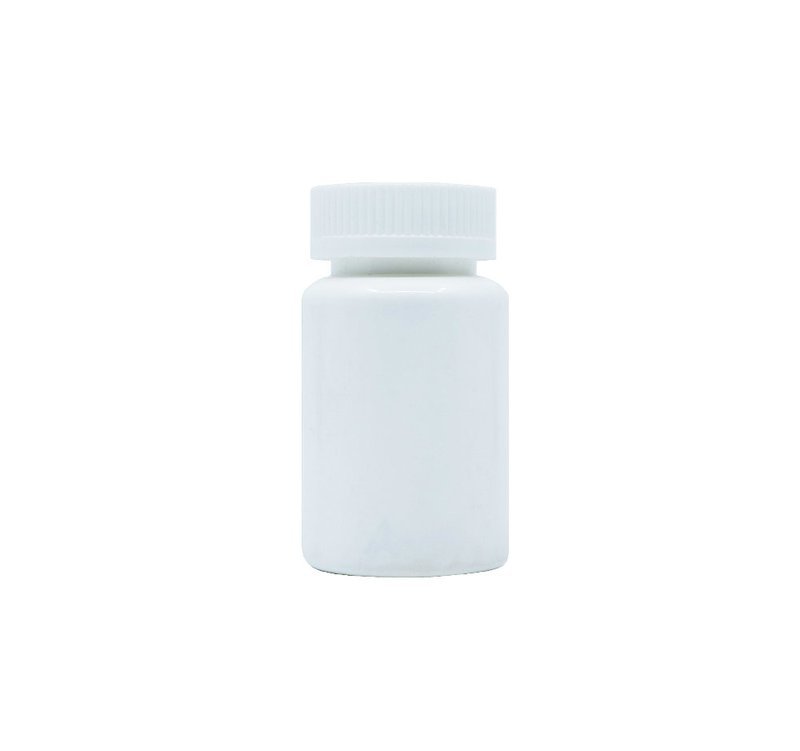 100ml, Medicine Bottle w/ Childlock Opaque White