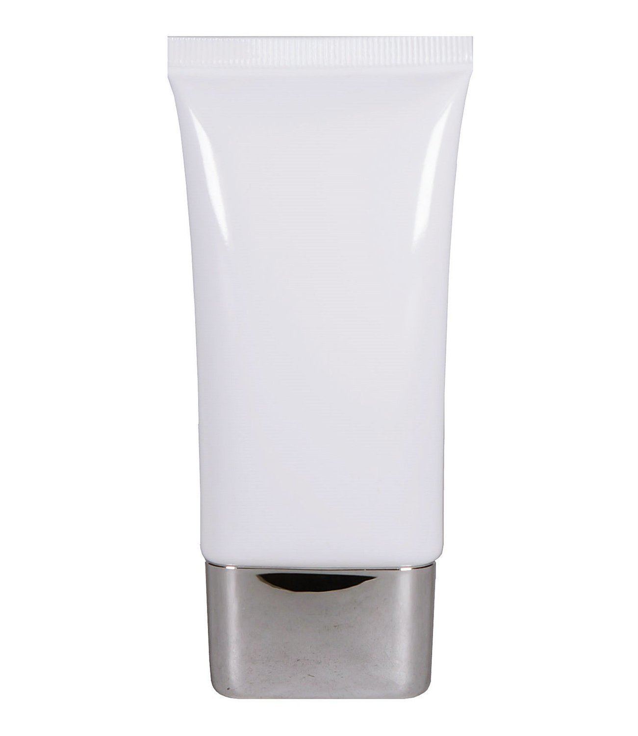 50g, Opaque White Tube Bottle w/ Silver Cap