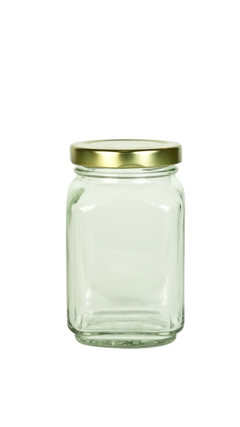 250ml Glass Square Straight Jar (Metal Lug Cap) M-7438