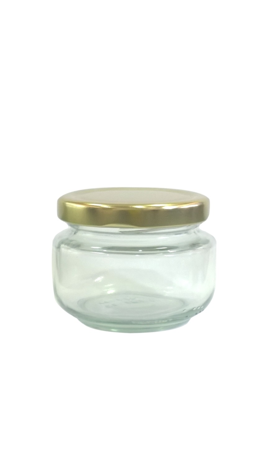 125ml Glass Short Straight Jar (Metal Lug Cap) M-7471