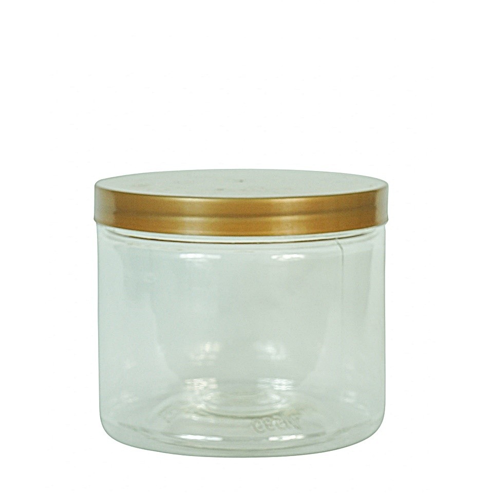685ML - PET Cookie Jar with Gold Plastic Cap