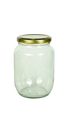 500ml Glass Round "Mayo" Jar, Metal Lug Cap (M-7303)