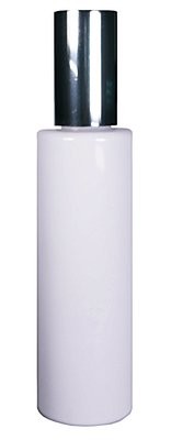 120ml, PET,  Tubular Opaque White Bottle with Silver Sprayer
