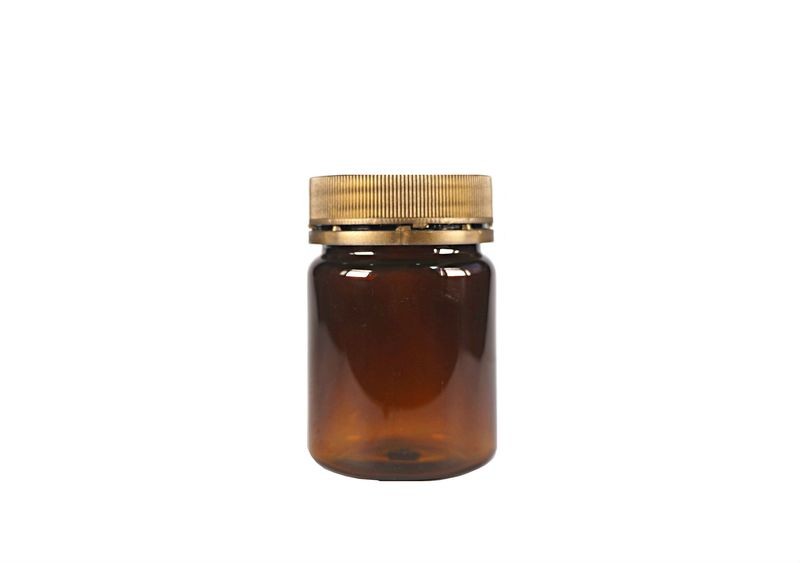 100ml, PET, Vitamin Jar, Dark Amber, Threaded, AO