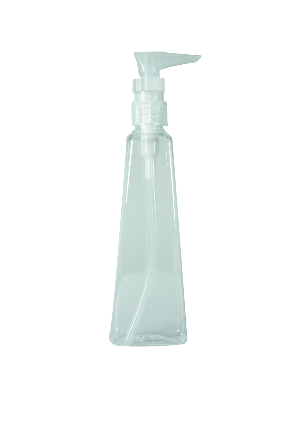 125ml, PET, Clear, Trapezoid Bottle, Natural Lotion Pump