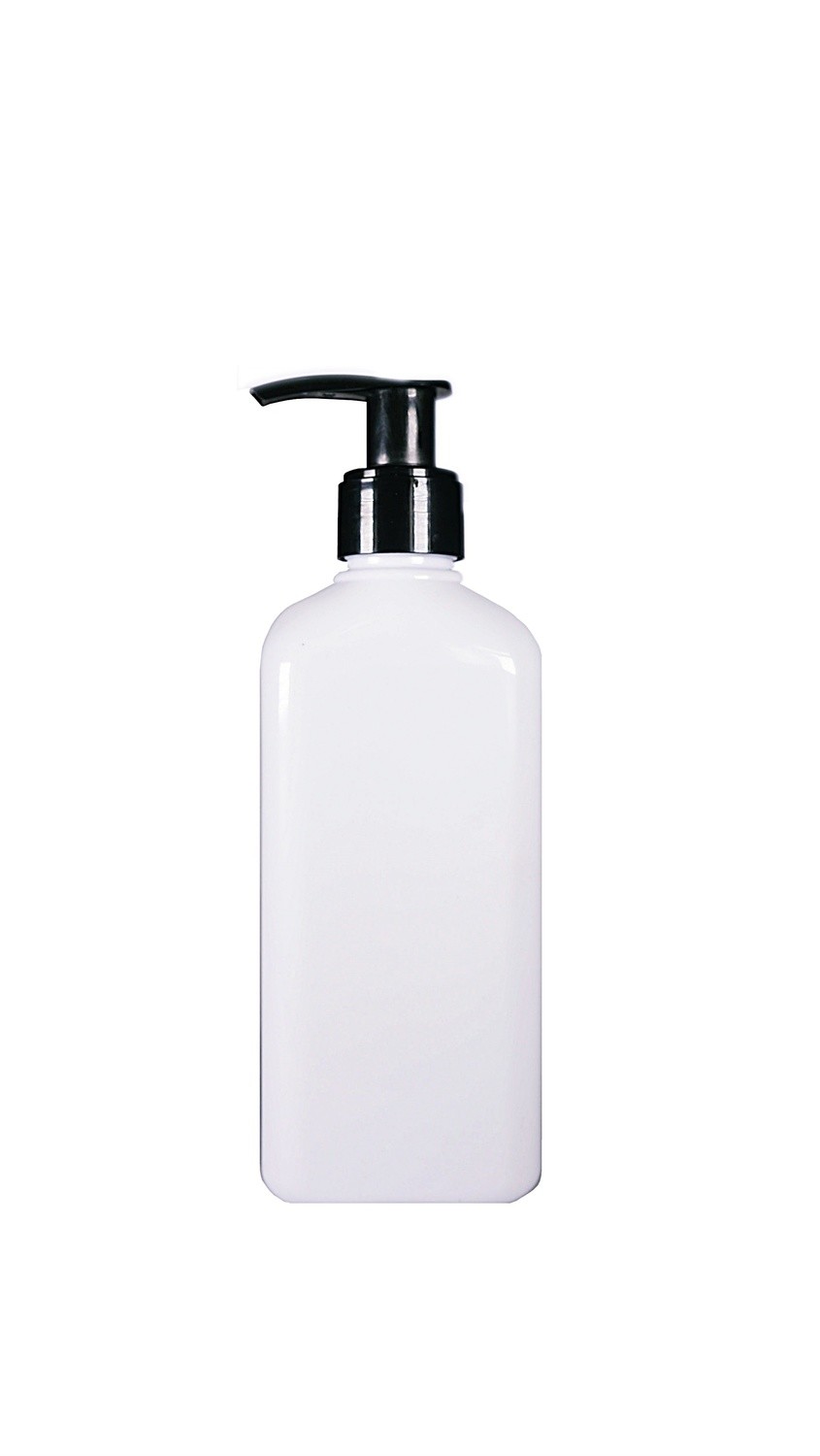 250ml, PET, Colonia Lotion Pump, Flat Turn, Black