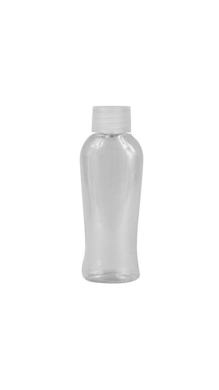 50ml, PET, Clear, Sexy Bottle, Natural Disc Top Cap