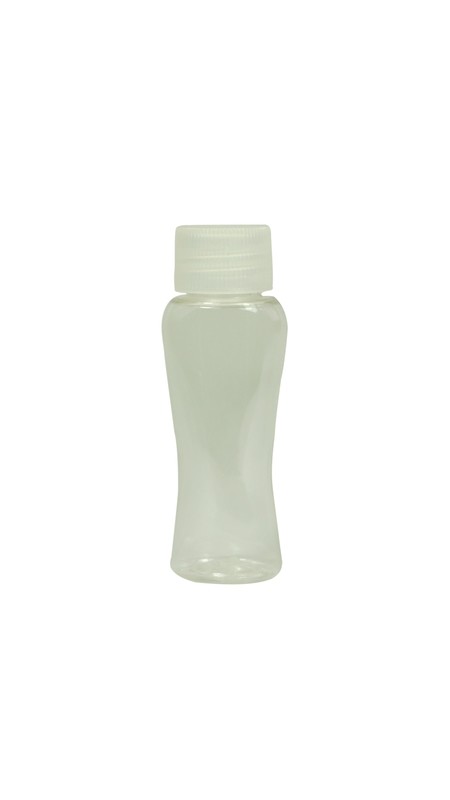 30ml, PET, Clear, Sexy Bottle, Natural Disc Top Cap