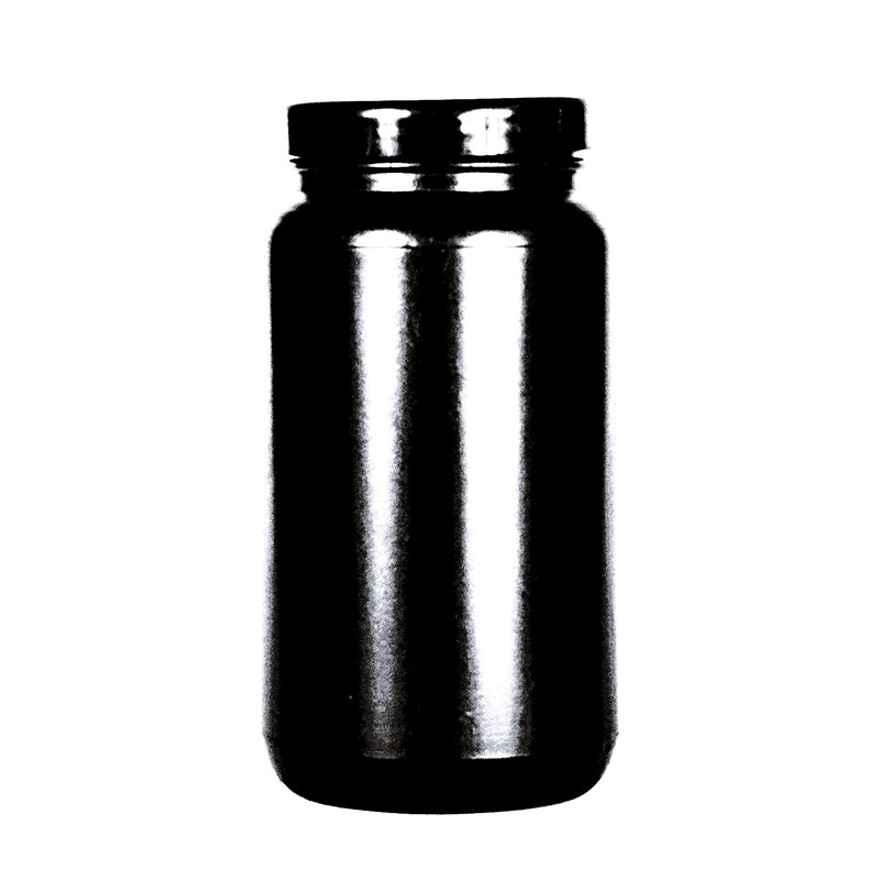 500ml, Black Wide Mouth Bottle, Cup + Plug