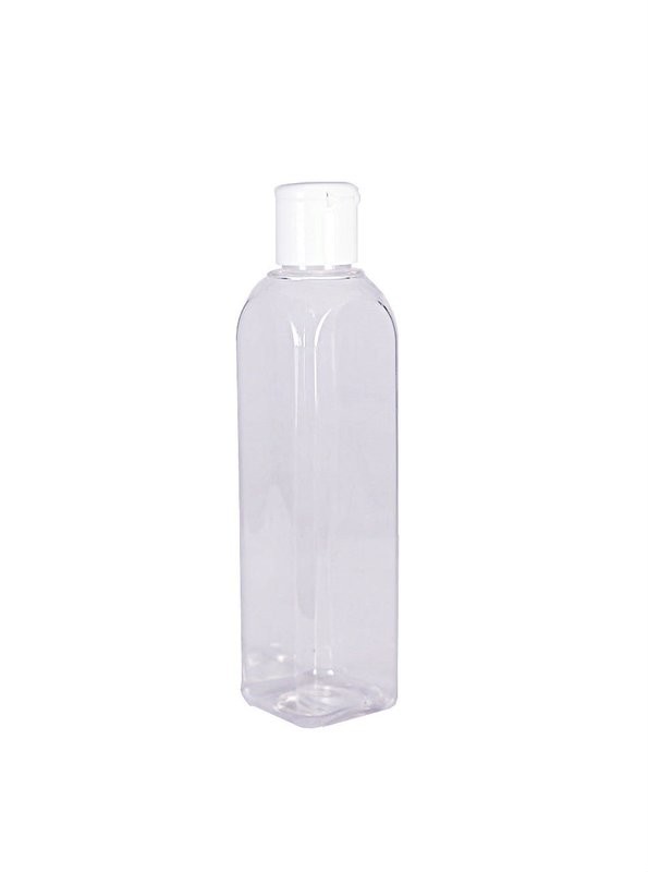 150ml, PET, Square Bottle, Clear, Fliptop Cap