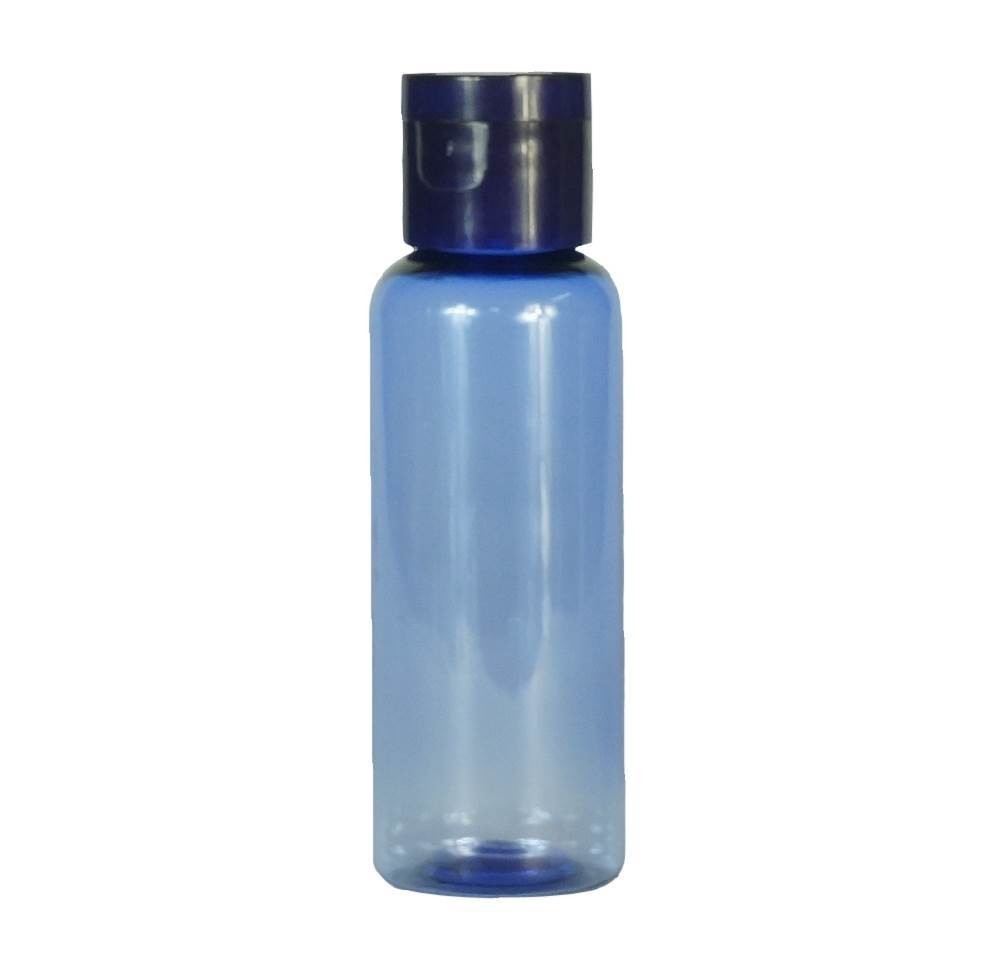 50ml, PET, Blue, Boston Round, Blue Flip Top Cap