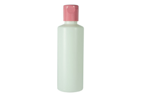 120ml Plastic Cylindrical Bottle (Fliptop Cap), Cap Color: pink cap, Body Color: opaque white