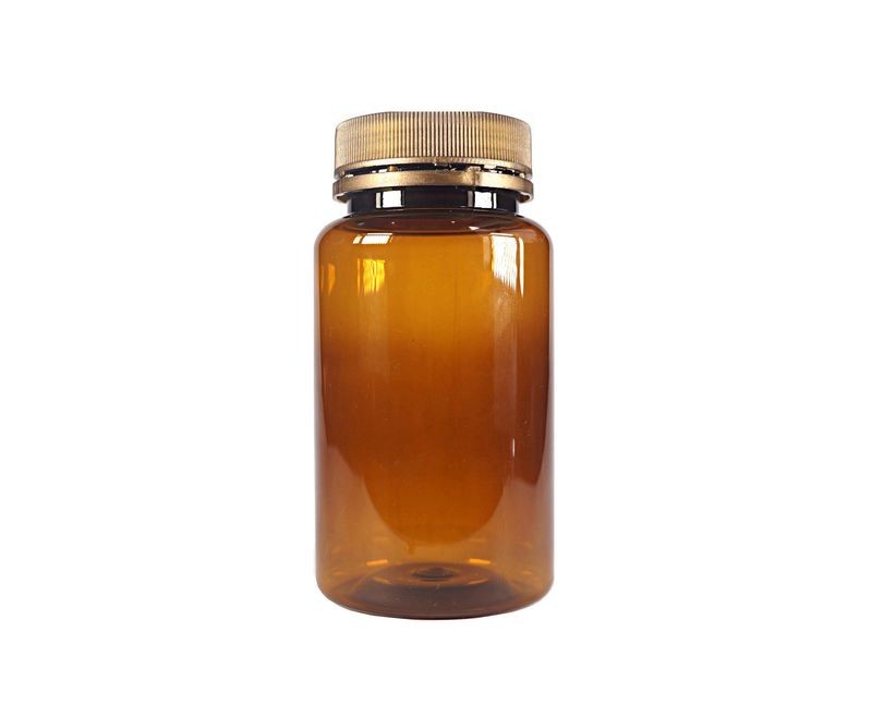 200ml, PET, Vitamin Jar, Dark Amber, Threaded, AO