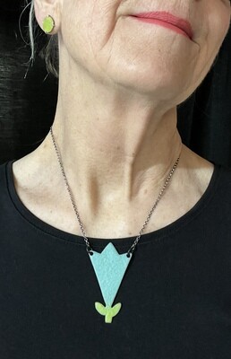 Reversible Enamel Tulip necklaces