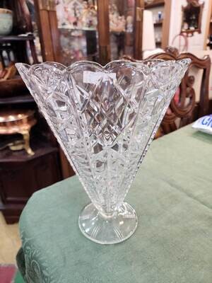 Crystal fan vase - large