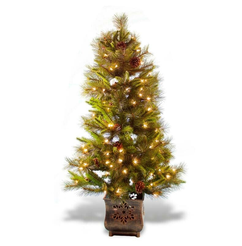 11084 48&quot; 150LT MIXED PINE TREE W/ CONE &amp; PLANTER