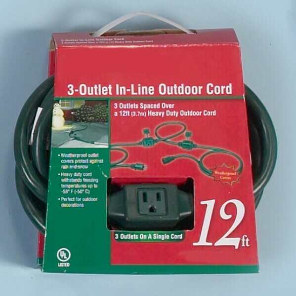 28417 12&#39; 3 OUTLET IN LINE EXT CORD