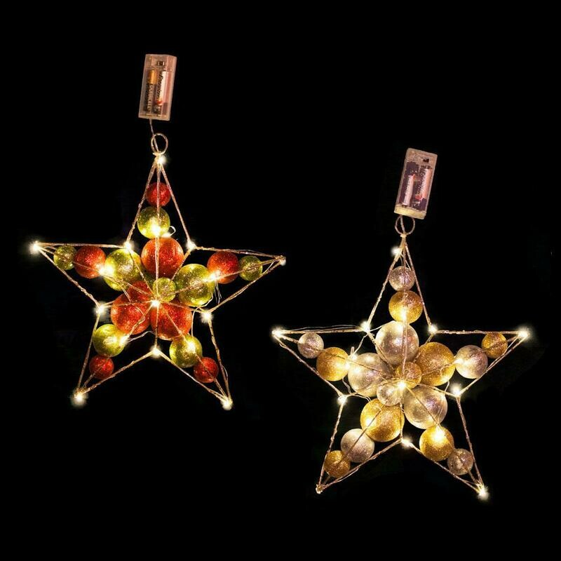 19202 20LT HANGING WIRE STAR ASSORT BALLS
