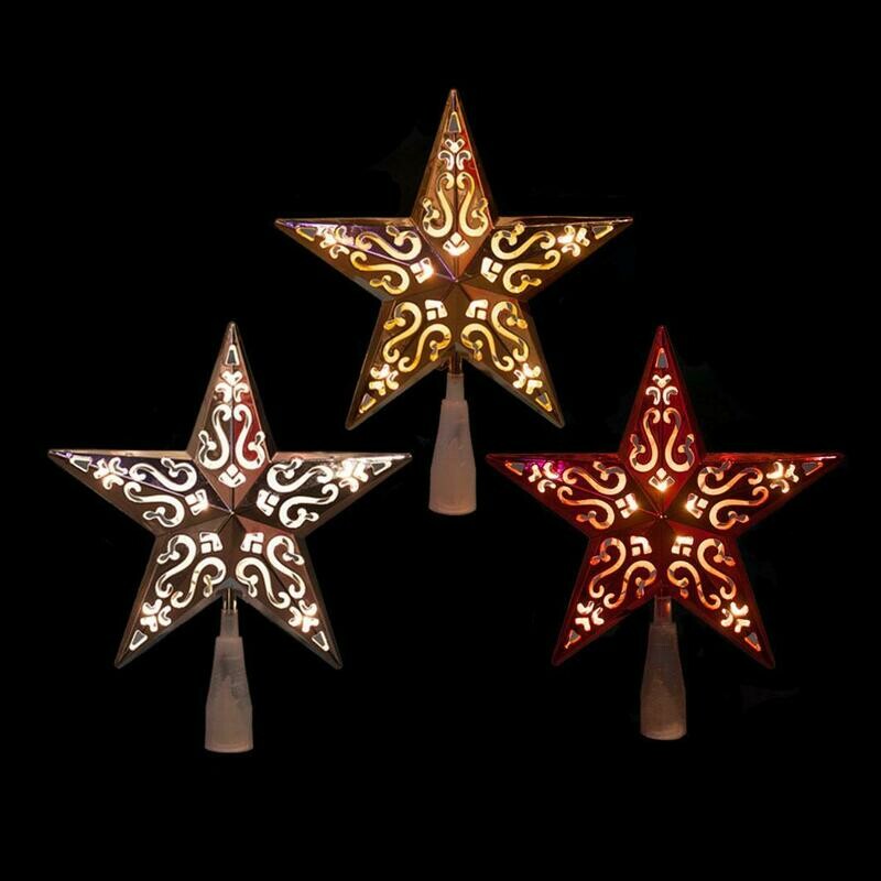 15928 10&quot; 10lt 5pt star tree top w cutout