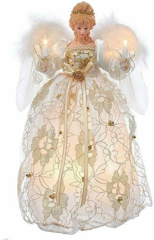 UL2214 12inch IVORY ANGEL WITH LIGHTS