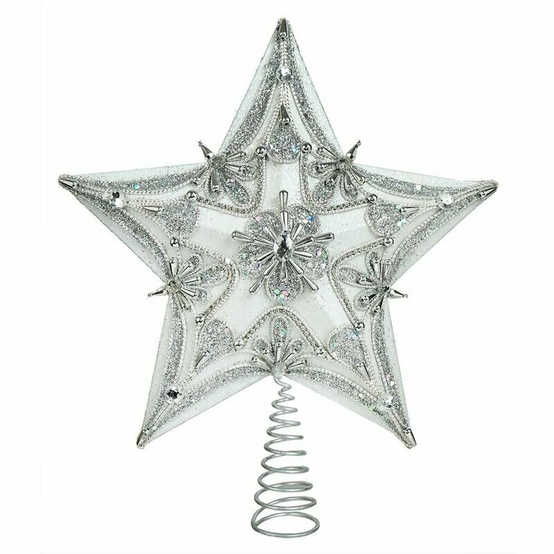 S4404 SILVER STAR TREE TOPPER