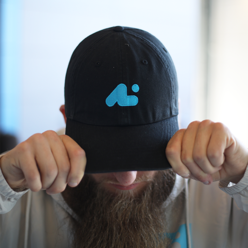 Dad Hat: Black/Cyan