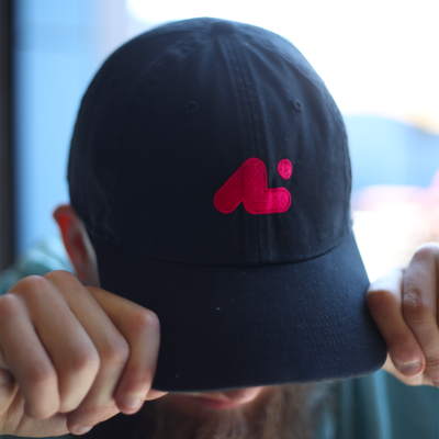 Dad Hat: Black/Magenta