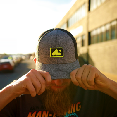 Trucker Patch Hat: Heather/Neon Yellow