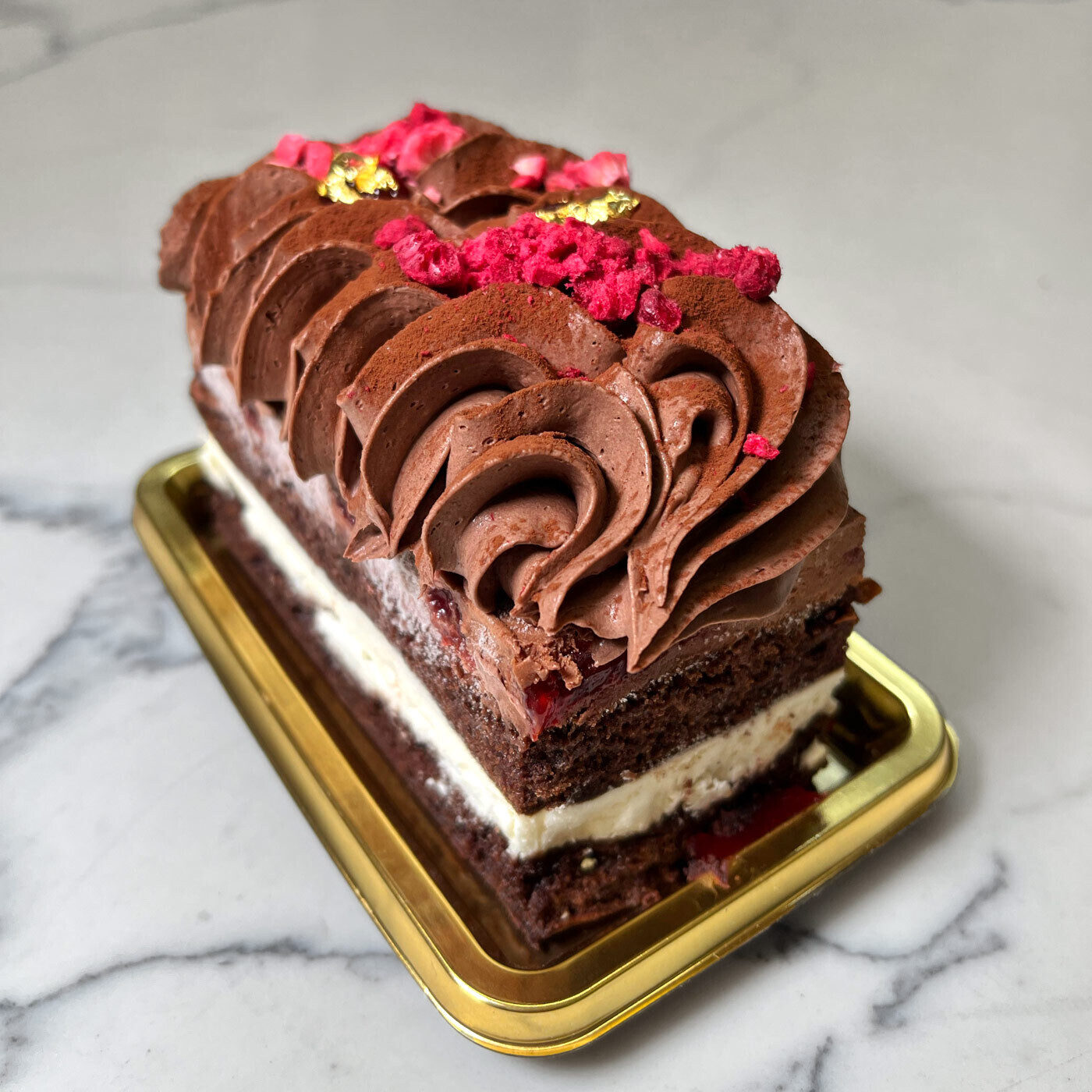 NEW! Triple-Chocolate Raspberry Mousse Cake